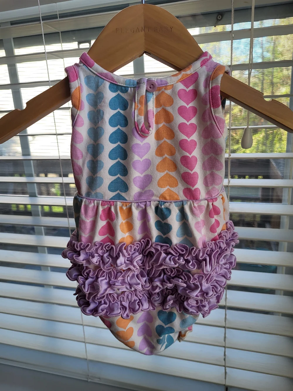 Ruffle Butts Pastel Heart Bubble Romper